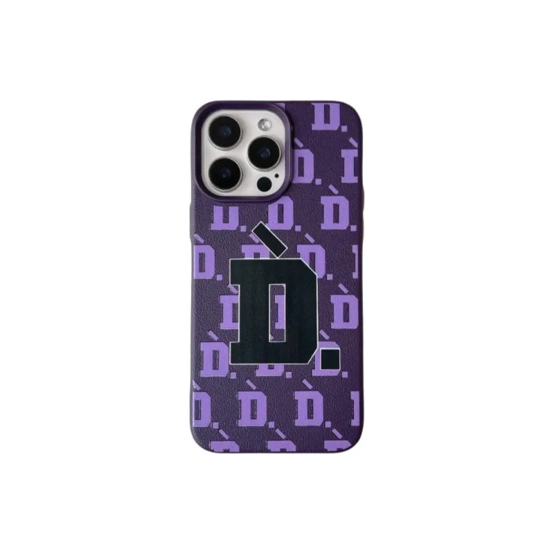 Sopi Leather Material Letter D Phone Cases Compatible With IPhone 16/15 Pro Max/Apple 13/14 Pro/Max-2