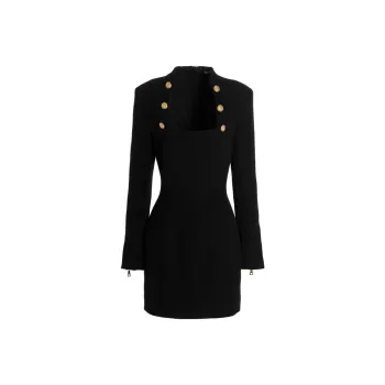 BALMAIN Long Sleeved Dresses Women's Black