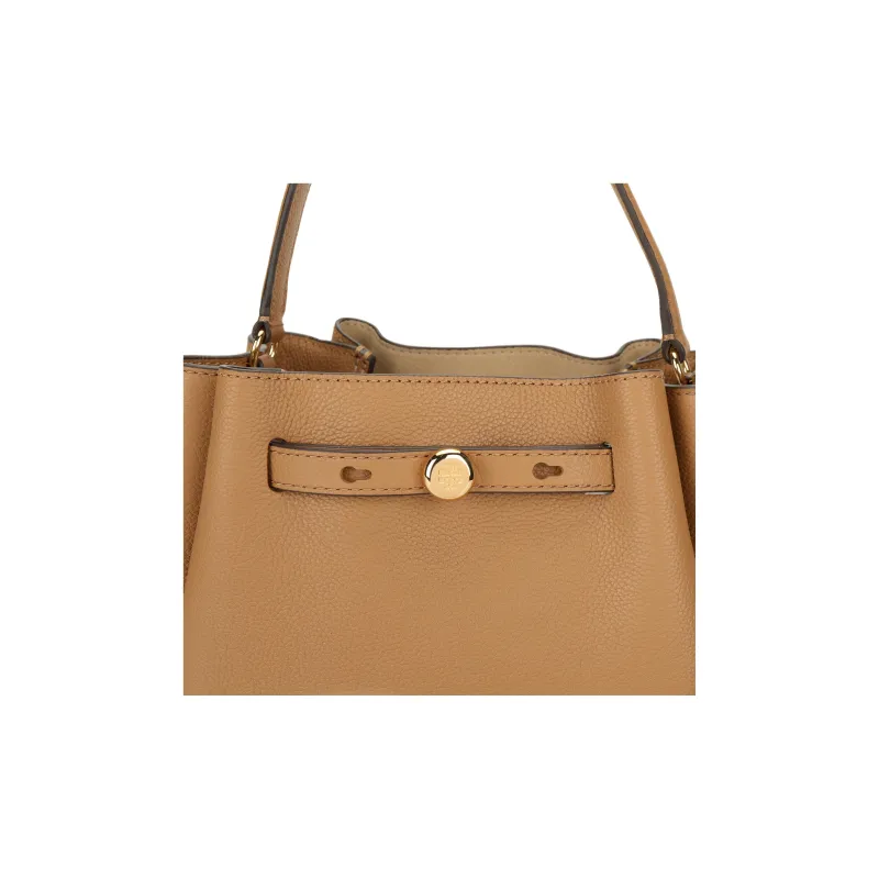 TORY BURCH Romy Bucket Litchi Grain Leather Bucket Bag, One Shoulder Handbag Trumpets Women's Tiramisu-4