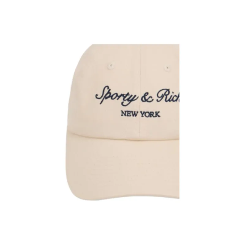 SPORTY & RICH Cotton Baseball Caps Unisex Beige-2
