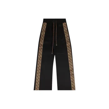 FENDI Jersey Track Pants 'Black/Tobacco'