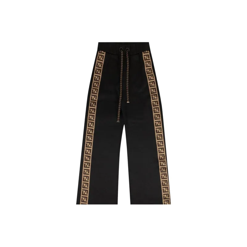 FENDI Jersey Track Pants 'Black/Tobacco'-0