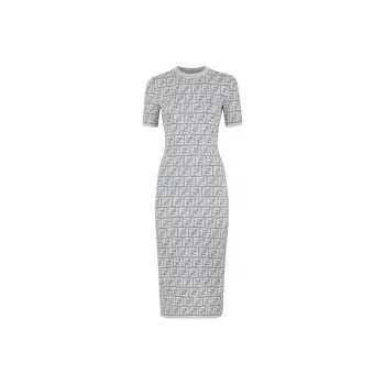 FENDI SS23 Short Sleeved Dresses Women's Gray