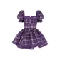 Purple Preppy Style Plaid Print