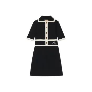GUCCI Collared Contrast trim Dress