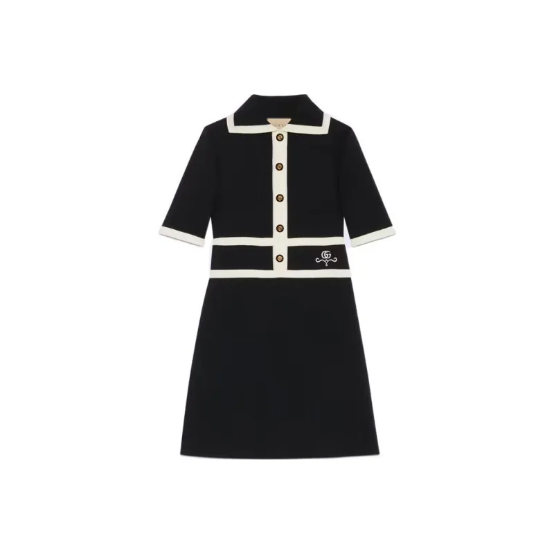 GUCCI Collared Contrast trim Dress-0