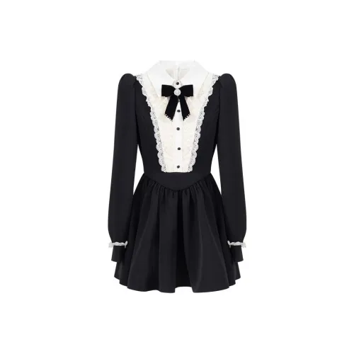 COSYISM Long-Sleeved Dresses Women's Black