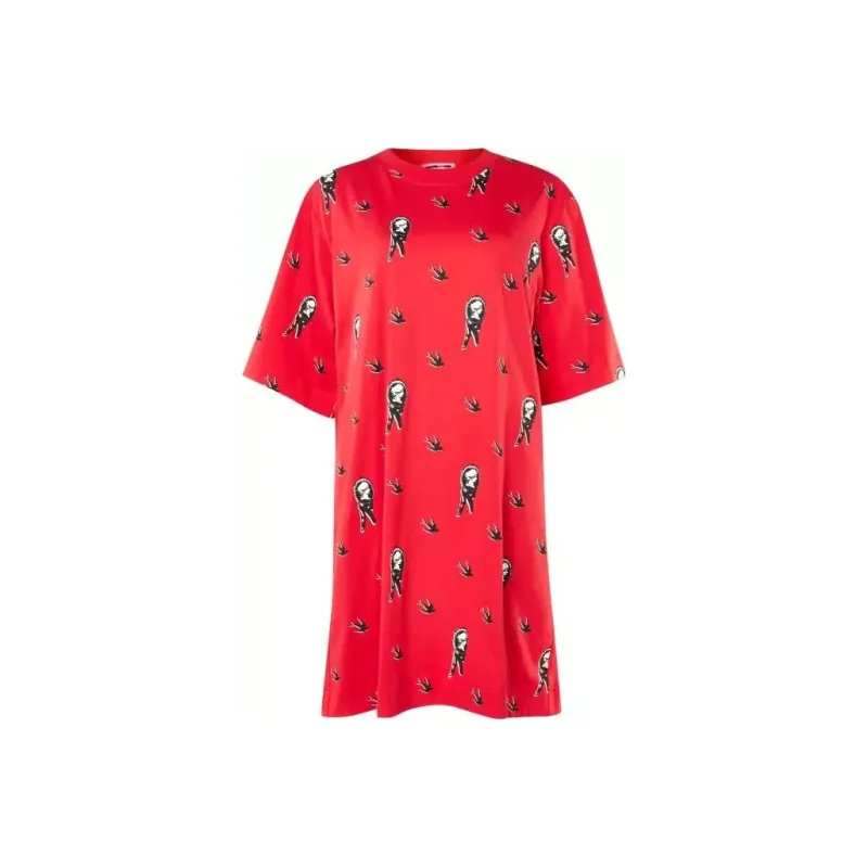 McQ Alexander McQueen Short-Sleeved Dresses Women's Red-0