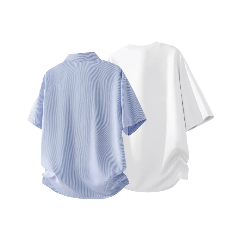 SOIE Shirt Unisex Yellow With White Stripes-57