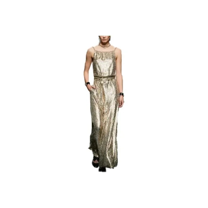 CHANEL Slip Dresses Women's Gold-0
