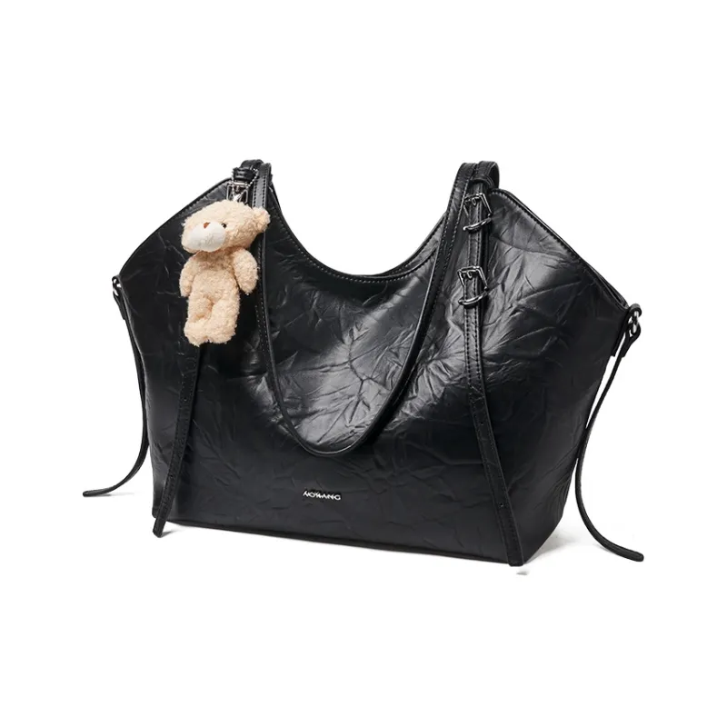 AOKANG Polyurethane Leather Tote Shoulder Bag Women's Classic Black/Cocoa Coffee/Beige Apricot-5