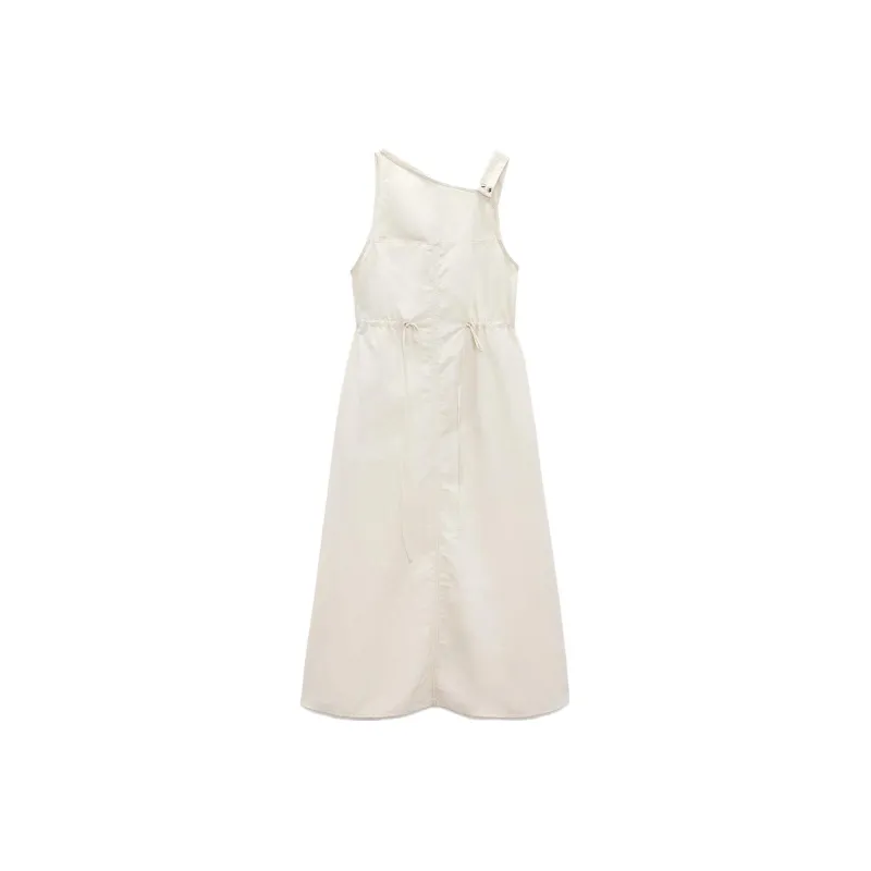 ZARA Sleeveless Dresses Women's White-0