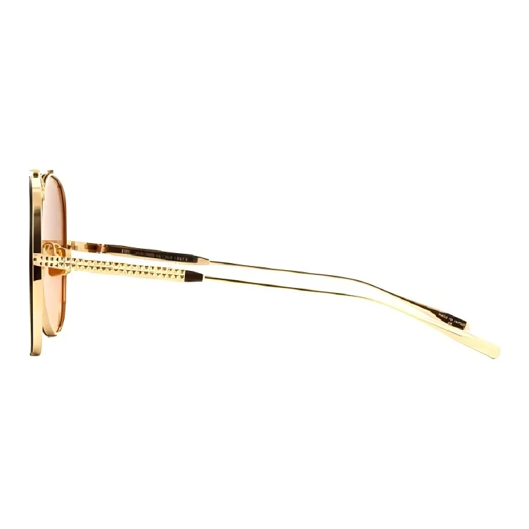 Valentino Titanium Aviator Sunglasses Women's Gold-2