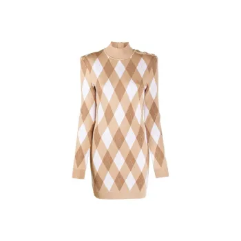 BALMAIN Long-Sleeved Dresses Women's Brown