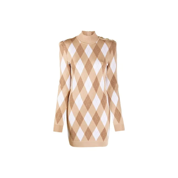 BALMAIN Long-Sleeved Dresses Women's Brown-0