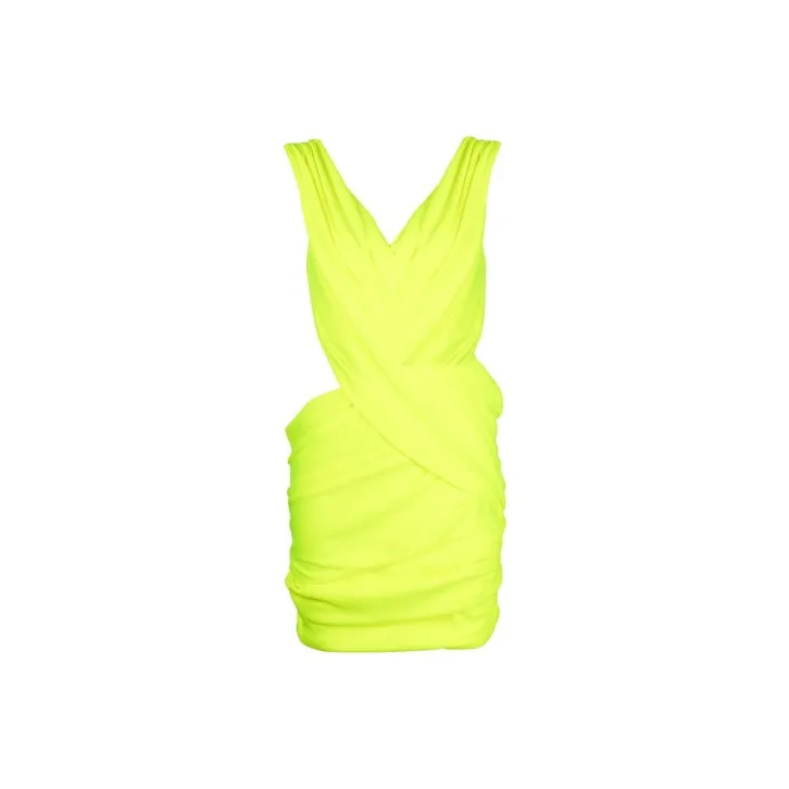 BALMAIN Sleeveless Dresses Women's Yellow-0