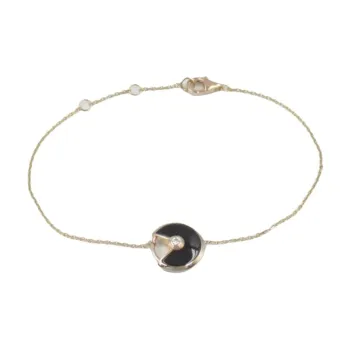 Cartier 10's 18kt Rose Gold Amulette Onyx And Diamond Bracelet