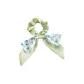 Green Floral Ribbon Hair Tie