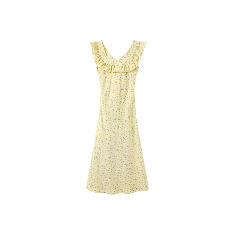 Incolore Short Sleeved Dress Women's Yellow-0