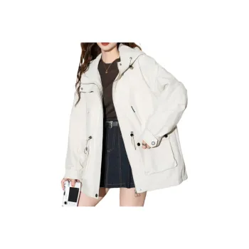 FAWENXIANGZI Puffer Jacket Women's Beige