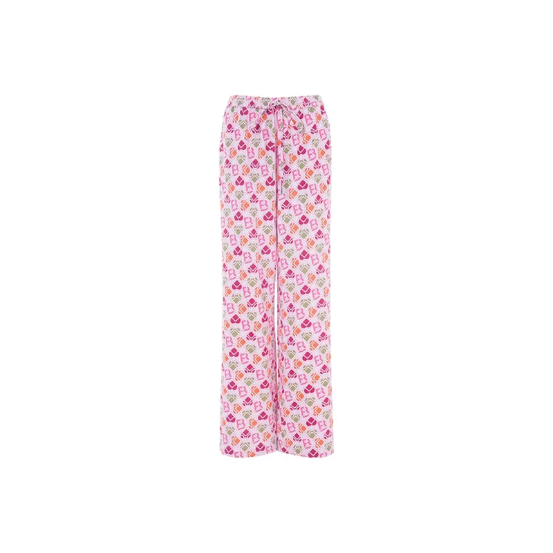 BESIONIA SS25 Casual Pants Women's Pink Floral-0