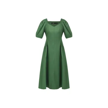 GOELIA Short Sleeved Dress Women's Forest Green