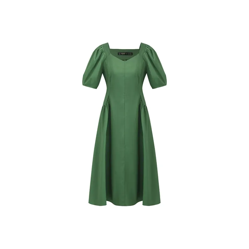 GOELIA Short Sleeved Dress Women's Forest Green-0