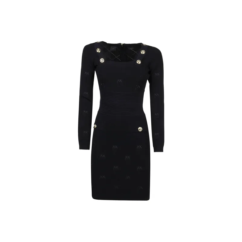 PINKO FW22 Long Sleeved Dresses Women's Black-0