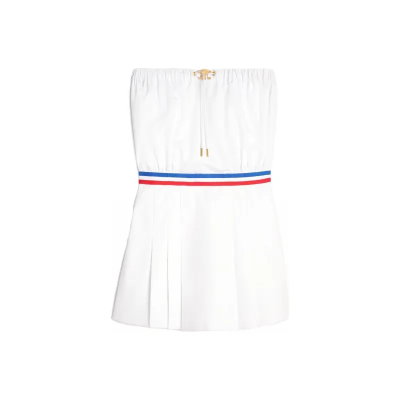 CELINE Sleeveless Dresses Women's White-0