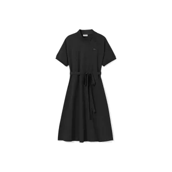 LACOSTE Short Sleeved Dresses Women's Black