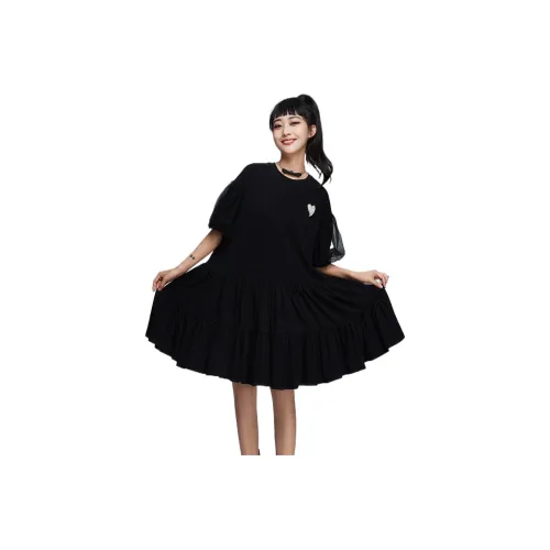 LALABOBO Short-Sleeved Dresses Women's Black