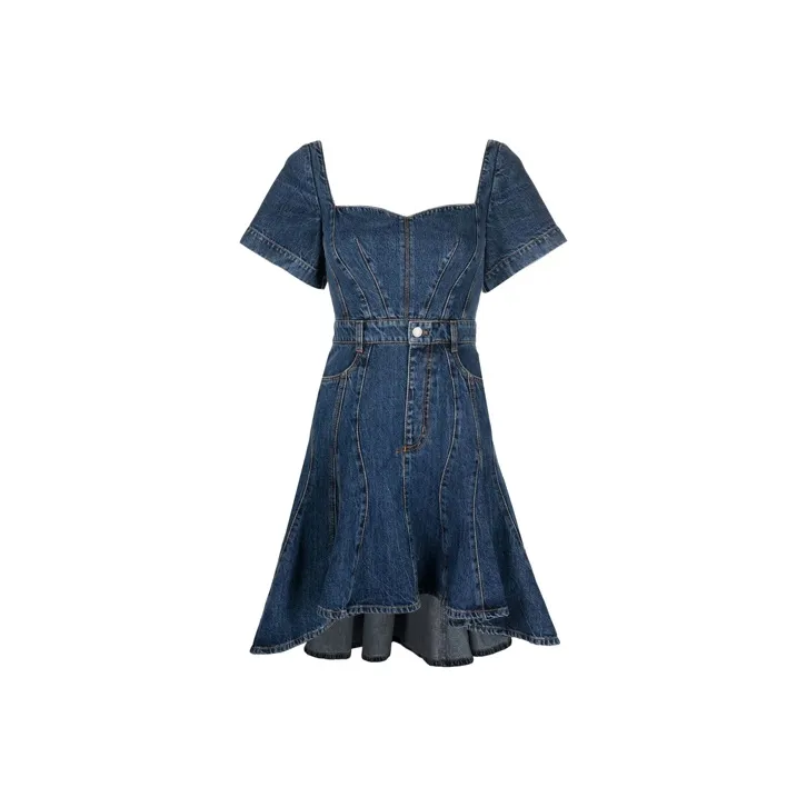 Alexander McQueen SS22 Short Sleeved Dresses Women's Blue-0