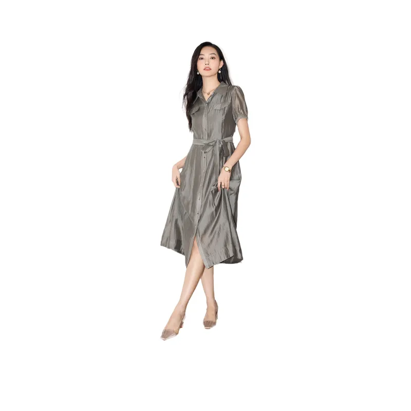 SMEN SS24 Short Sleeved Dresses Women's Gray-0