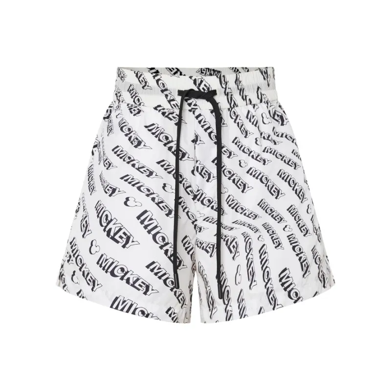 MO&CO Casual Shorts Women's White Base With Letter Floral-0