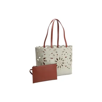 Chloe Linen Tote Bag, Shopping Bag, Handbag Women's Beige & Brown
