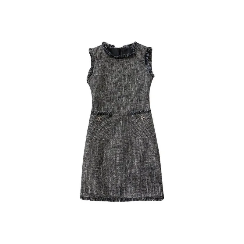 THEORY Sleeveless Dresses Women's Gray-0