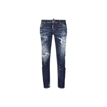 DSQUARED 2 Distressed Paint Splatter Cropped Jeans