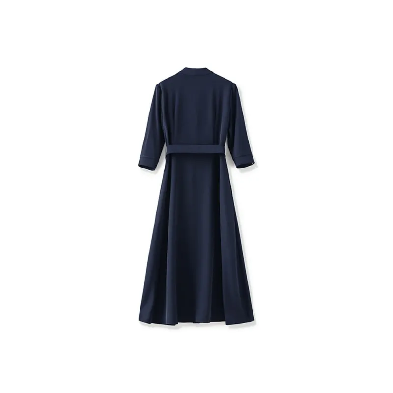 CHARM PICK Short Sleeved Dress Women's Navy Blue-0