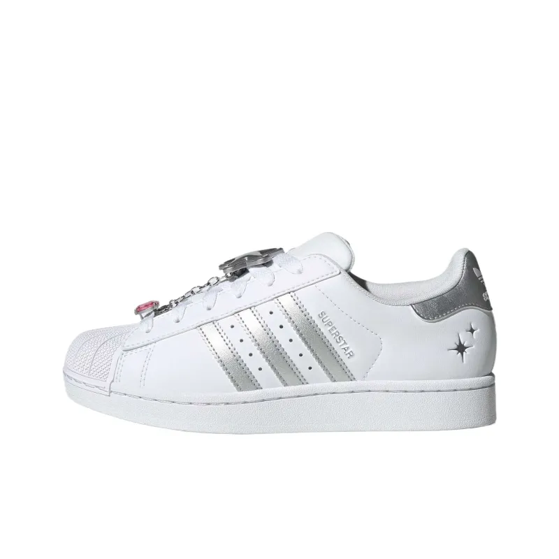 Adidas Originals SUPERSTAR Mid Top Skateboard Shoes Women's White Silver-0