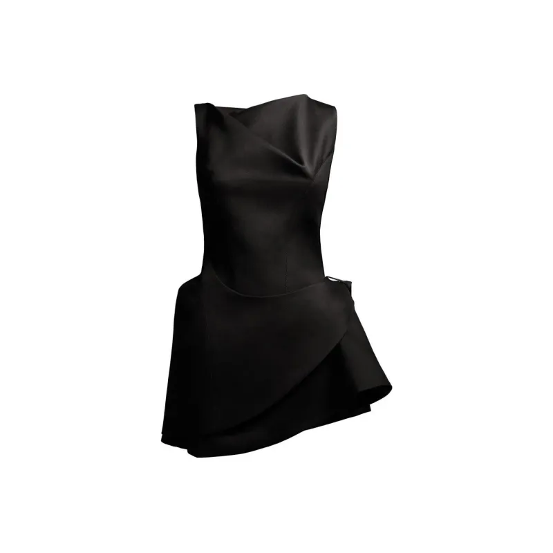Mugler H&M Wool Mini Dress Black-0