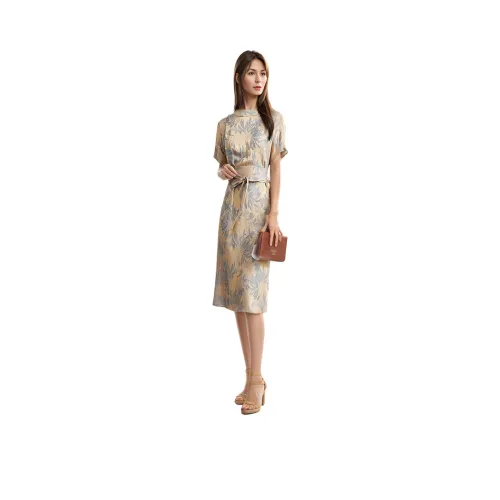 Mapping Short-Sleeved Dresses Women's Multicolor