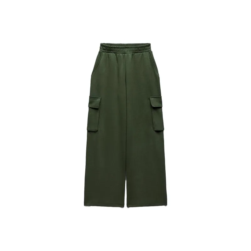 ZARA Cargo Pants Women's Dark Green-0