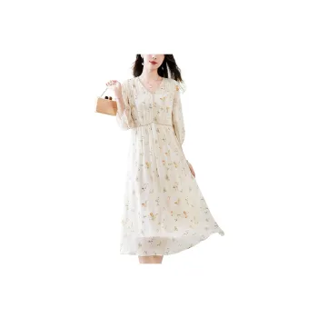 To The West Long Sleeved Dresses Women's Apricot