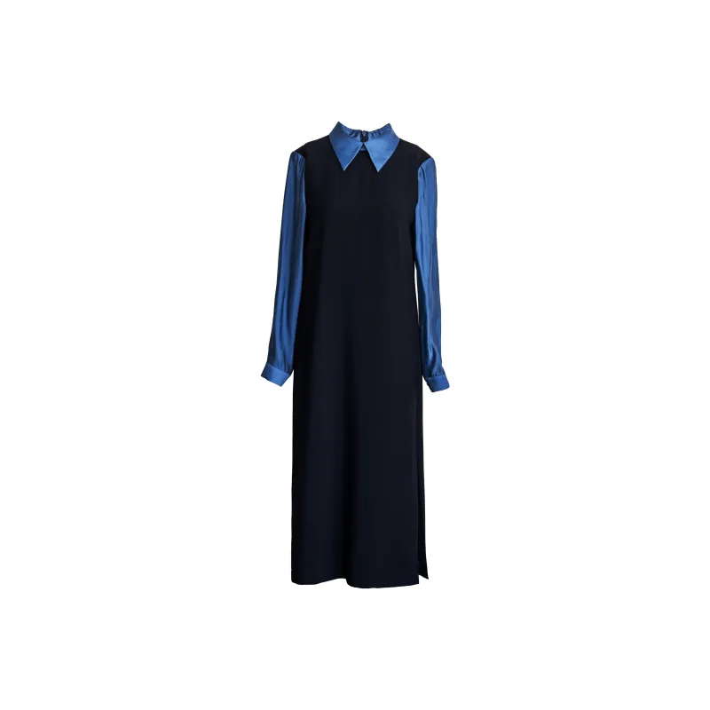 ROEYSHOUSE Long Sleeved Dress Women's Dark Blue-0