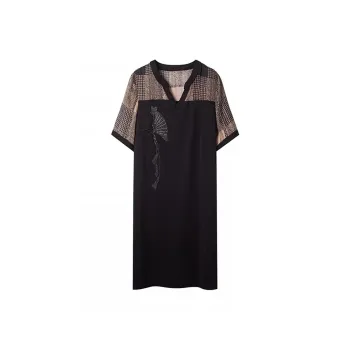Mapping Short-Sleeved Dresses Women's Black