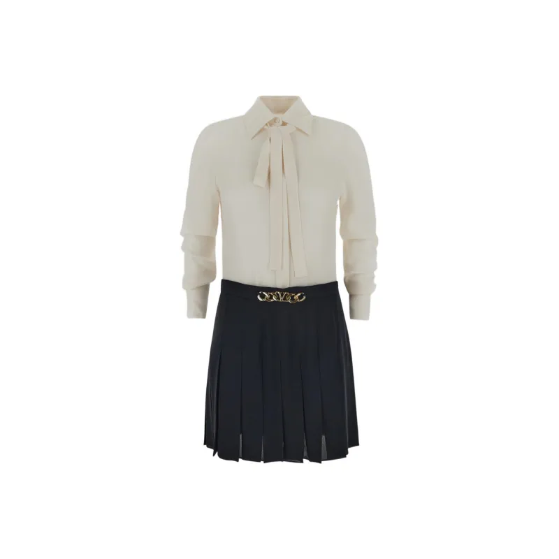 Valentino Long Sleeved Dresses Women's Black/White-0