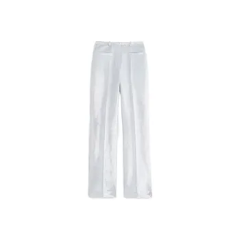 H&M Shimmery Metallic Tailored Suit Pants Mens Silver