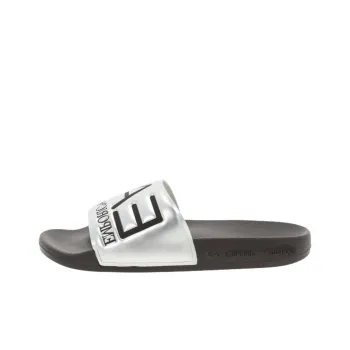 EMPORIO ARMANI EA7 Slide Slippers Women's Silver