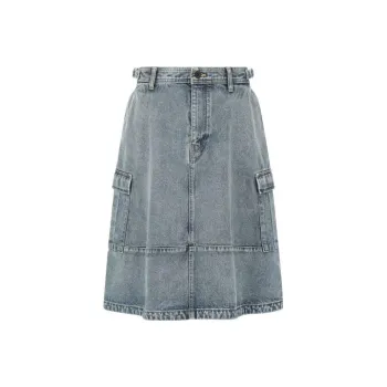Balenciaga Denim Long Skirts Women's Blue