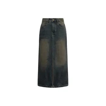 MEIYANG Denim Long Skirts Women's Blue